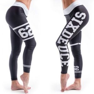 Size X small white and black six deuce leggings